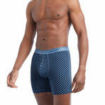 Stretch Boxer Brief 4-Pack // Printed Stripe + Navy Blazer + Turquoise + Geo X Print (S)