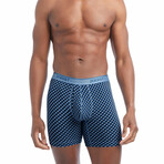 Stretch Boxer Brief 4-Pack // Printed Stripe + Navy Blazer + Turquoise + Geo X Print (S)