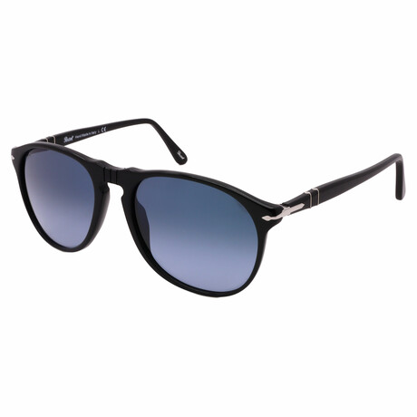 Men's Persol PO9649S 95/Q8 Aviator Sunglasses // Black + Grey Gradient