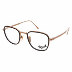 Persol  // Men's // PO5007VT 8011 Round Optical Glasses // Black Gold + Clear Demo Lenses