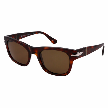Persol // Mens PO3269S 24/57 Square Sunglasses // Havana + Brown Polarized