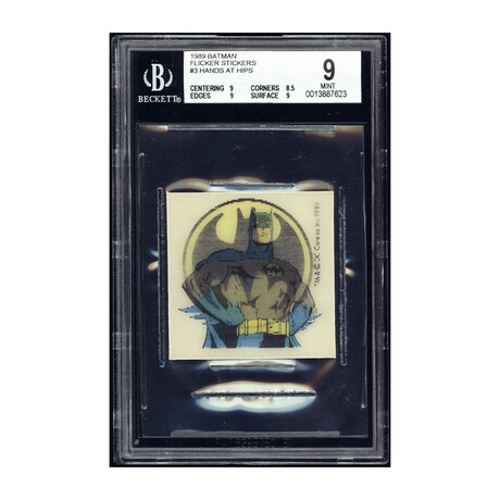 1989 Batman Flicker Stickers #3 Hands at Hips BGS 9 Mint