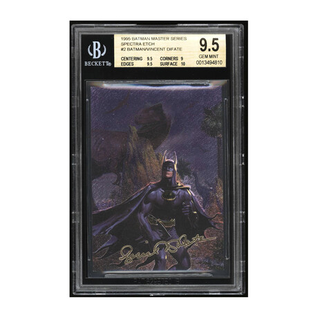 1995 Batman Master Series Spectra Etch #2 Batman Vincent Difate BGS 9.5 Gem Mint