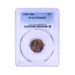 1909 VDB Lincoln Wheat Cent // PCGS Certified MS64BN// Deluxe Collector's Pouch