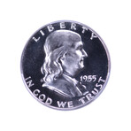 1955 Franklin Half Dollar // PCGS Certified Proof 67 // Deluxe Collector's Pouch