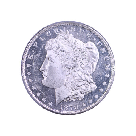 1879-S Morgan Silver Dollar // PCGS Certified MS63 DMPL // Deluxe Collector's Pouch
