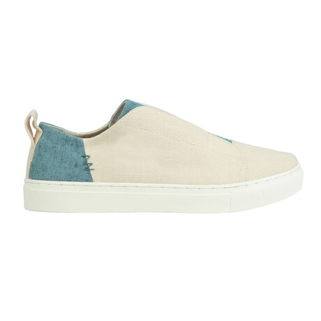 Unisex Recycled Canvas Slip-On Sneaker // Cream + Blue (Euro: 35)