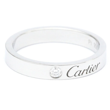 Cartier // Platinum C De Cartier Wedding Ring With Diamond // Ring Size: 5.75 // Store Display