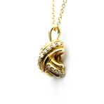 Tiffany & Co. // 18k Yellow Gold Signature Necklace With Diamond // 14.96" // Store Display