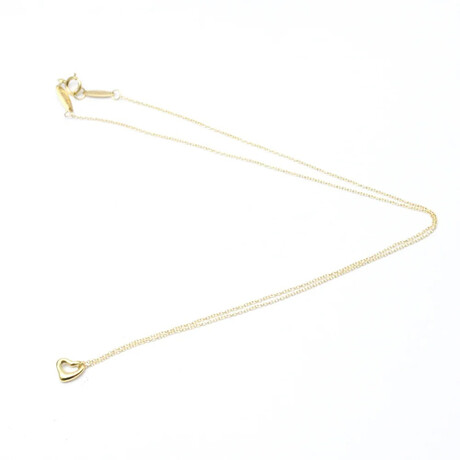 Tiffany & Co. // 18k Yellow Gold Open Heart Necklace // 15.94" // Store Display