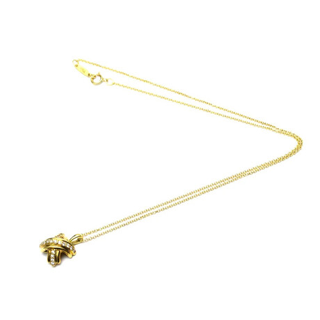 Tiffany & Co. // 18k Yellow Gold Signature Necklace With Diamond // 14.96" // Store Display