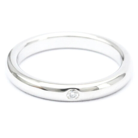 Tiffany & Co. // Platinum Stacking Ring With Diamond // Ring Size: 5 // Store Display