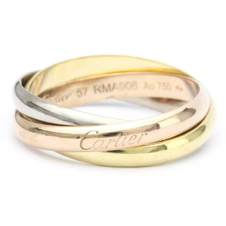 Cartier // 18k Rose Gold + 18k White Gold + 18k Yellow Gold Trinity Ring // Ring Size: 6 // Store Display