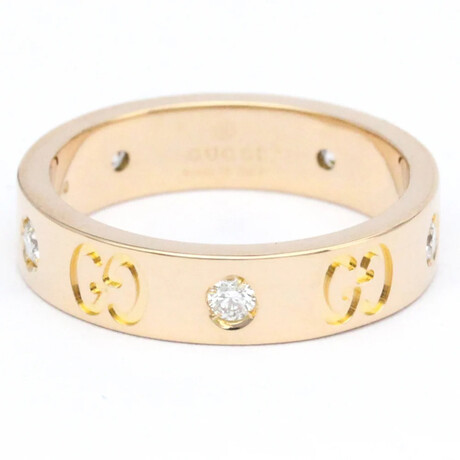 Gucci // 18k Rose Gold Icon Ring With Diamond // Ring Size: 4.5 // Store Display