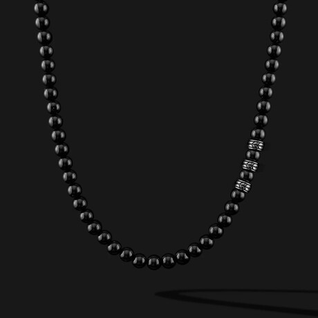 Royale Onyx Necklace // Black Gold + Black (22")