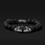 Skull Lava Bracelet // Black Rhoidum + Black (Small)