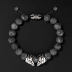 Skull Labradorite Bracelet // Silver + Gray (Small)