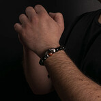 Skull Dragon Bracelet // Gold + Black (Small)