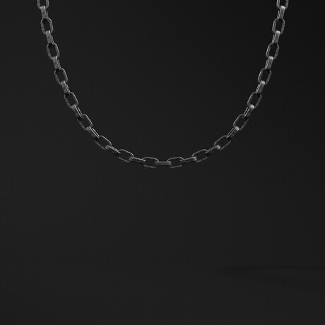 Raw Chain Necklace // Black Rhodium (18.9")