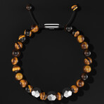 Geom Tiger Eye Bracelet // Silver (Small)