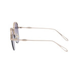 Women's Imperiale Round Sunglasses // Shiny Rose Gold + Smoke Gradient // Store Display