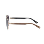 Men's Gradient Aviator Sunglasses // Shiny Rose Gold + Brown + Smoke // Store Display