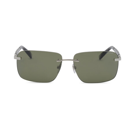 Chopard // Men's Aviator Sunglasses // Shiny Gray + Green // New