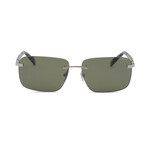 Chopard // Men's Aviator Sunglasses // Shiny Gray + Green // New