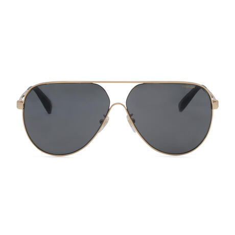 Chopard // Men's Aviator Sunglasses // Shiny Gold + Matte Black + Smoke // New