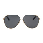 Chopard // Men's Aviator Sunglasses // Shiny Gold + Matte Black + Smoke // New