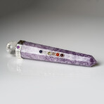 Genuine Polished Lepidolite Crystal Healing Wand With Black Velvet Pouch