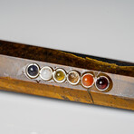 Genuine Polished Tiger's Eye Crystal Healing Wand With Black Velvet Pouch