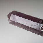 Genuine Polished Amethyst Crystal Healing Wand With Black Velvet Pouch