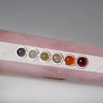 Genuine Polished Rose Quartz Crystal Healing Wand With Black Velvet Pouch