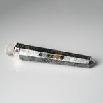 Genuine Polished Pyrite Stone Crystal Healing Wand With Black Velvet Pouch