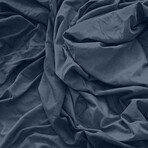 Cool & Crisp 100% Cotton Percale 4-Piece Sheet Set // PG Blue (Full)