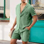 Button-Up + Shorts // 2-Piece Set // Medium Green (M)