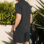 Button-Up + Shorts // 2-Piece Set // Black (M)