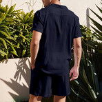 Button-Up + Shorts // 2-Piece Set // Navy Blue (M)