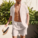 Button-Up + Shorts // 2-Piece Set // Tan (M)