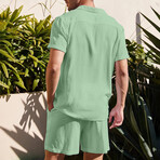 Button-Up + Shorts // 2-Piece Set // Medium Green (M)