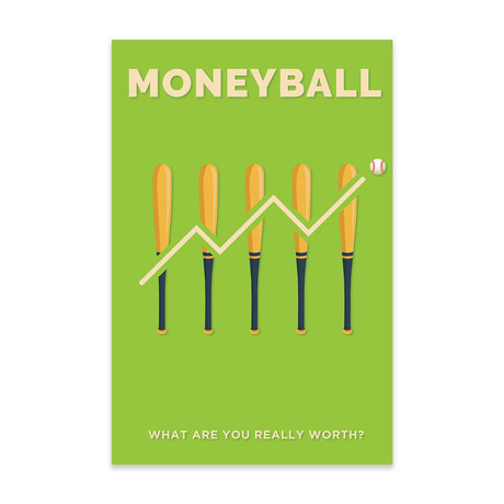 Moneyball Minimalist Poster Print on Acrylic Glass // Popate (16"W x 24"H x 0.25"D)
