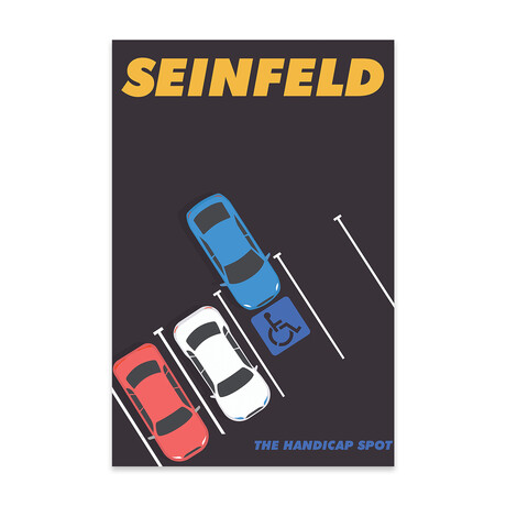 Seinfeld Alternative Minimalist Poster - The Handicap Spot Print on Acrylic Glass // Popate (16"W x 24"H x 0.25"D)
