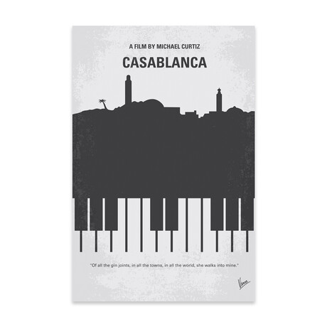 Casablanca Minimal Movie Poster Print on Acrylic Glass // Chungkong (16"W x 24"H x 0.25"D)