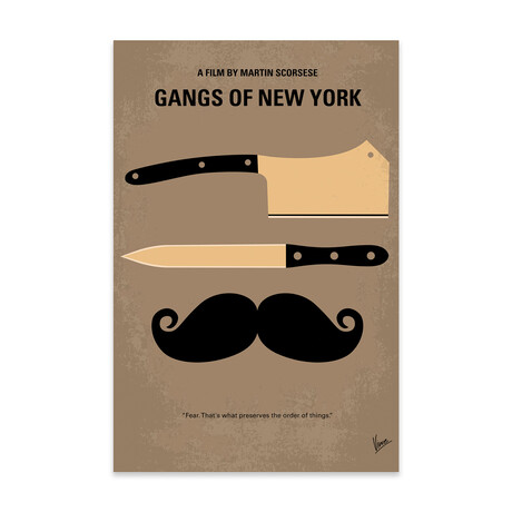 Gangs Of New York Minimal Movie Poster Print on Acrylic Glass // Chungkong (16"W x 24"H x 0.25"D)
