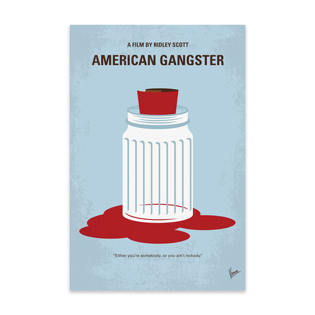 American Gangster Minimal Movie Poster Print on Acrylic Glass // Chungkong (16"W x 24"H x 0.25"D)