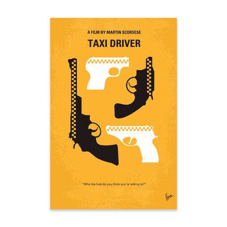 Taxi Driver Minimal Movie Poster Print on Acrylic Glass // Chungkong (16"W x 24"H x 0.25"D)
