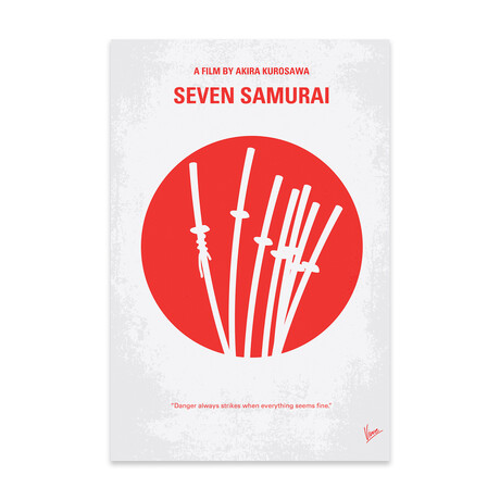 Seven Samurai Minimal Movie Poster Print on Acrylic Glass // Chungkong (16"W x 24"H x 0.25"D)