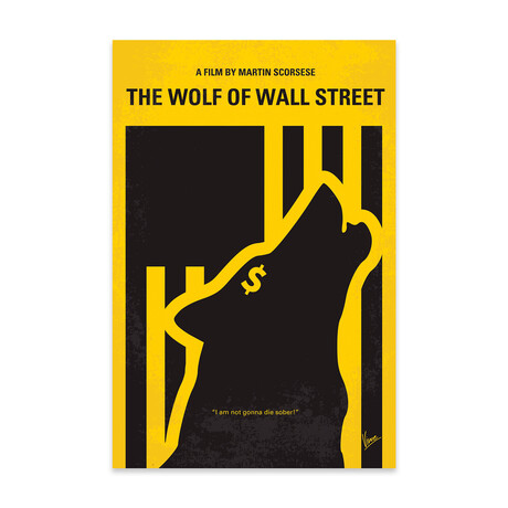 The Wolf Of Wall Street Minimal Movie Poster Print on Acrylic Glass // Chungkong (16"W x 24"H x 0.25"D)