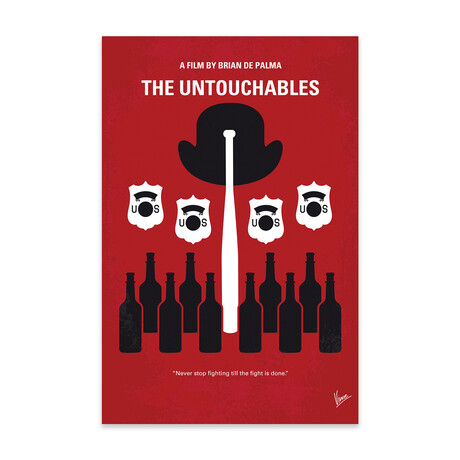 The Untouchables Minimal Movie Poster Print on Acrylic Glass // Chungkong (16"W x 24"H x 0.25"D)